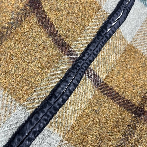 Vintage 60’s King of the Ponchos Country Place Wool Shawl Zip Front Buckle Plaid - Picture 5 of 9